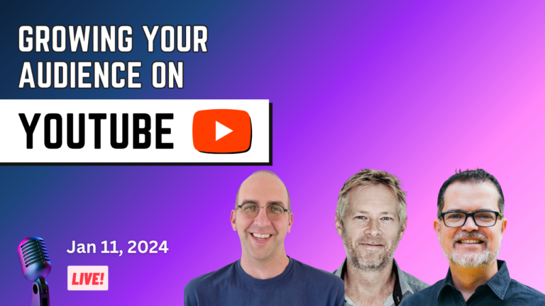 Growing your Audience on Youtube with Jamie Marsland on Jan 11, 2024.