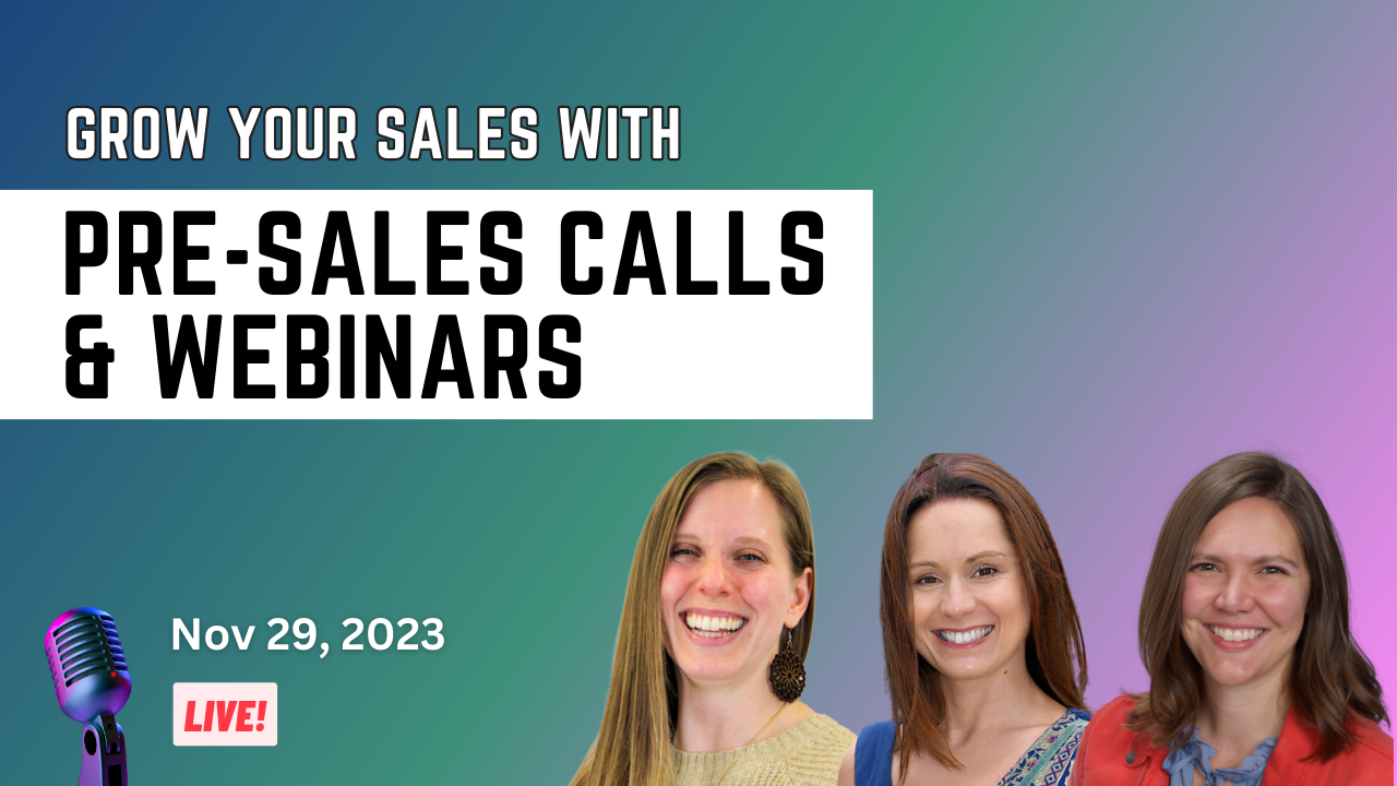 Grow your sales with pre-sales calls & webinars. Nov 29, 2023. Three smiling faces: Amanda Gorman, Katie Keith, Amber Hinds.